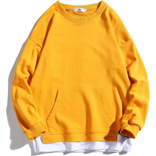 2021 New Men Streetwear Sweatshirts Mens Hip Hop Solid Long Sleeve Casual Pullover Sweatshirt Hoodies Men ABZ608