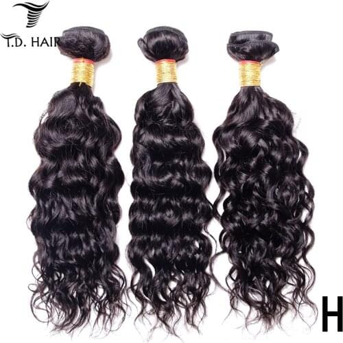 3 Bundles Peruvian Water Wave Remy Hair Weft 100% Human Hair For Black Women 10-28 inch Hair TD HAIR