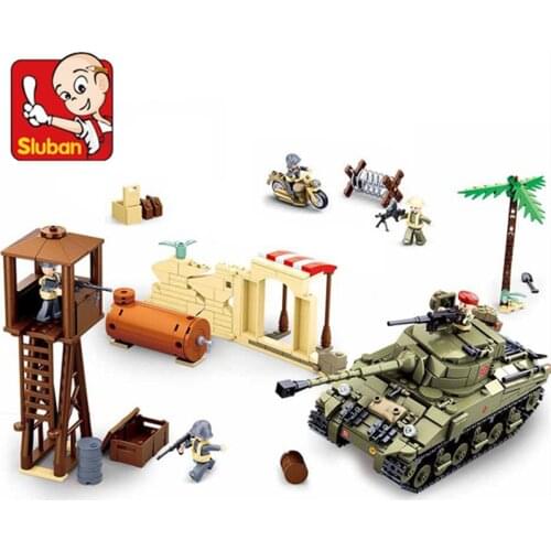 790Pcs Military World War II WW2 The Battle Of Elalamein Tank War Building Blocks Sets Educational Toys for Children