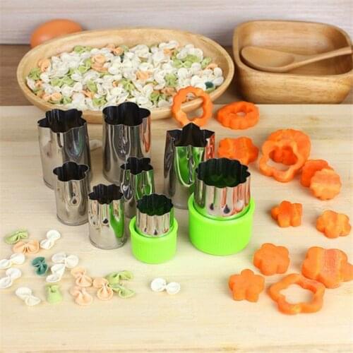 8 PCS Fruit Vegetable Cookie Shape Cutters Food Mold Stainless Steel Set DIY