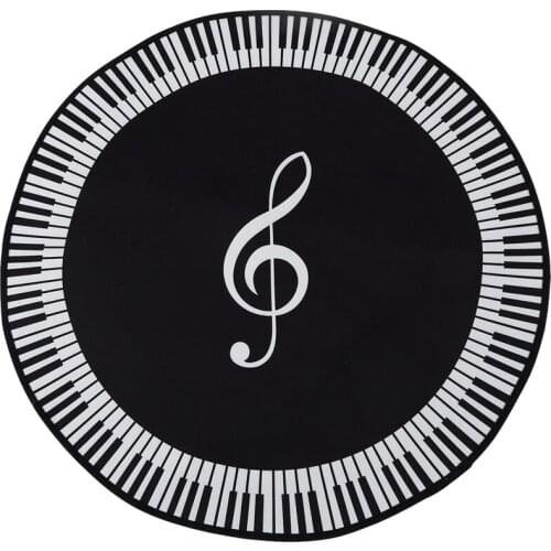 Promotion! New Carpet Music Symbol Piano Key Black White Round Carpet Non-Slip Carpet Home Bedroom Mat Floor Decoration