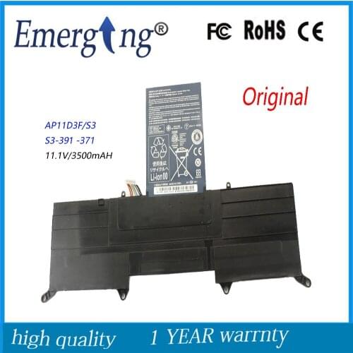 11.1v New Original AP11D3F Laptop Battery for acer MS2346 S3 S3-391 -371 AP11D4F AP11D3F