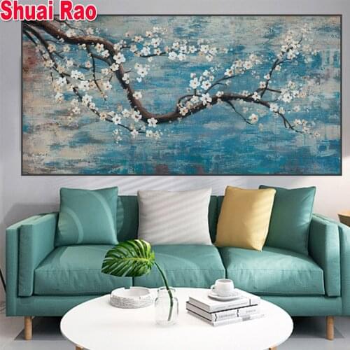 Large flower diamond painting 5d picture rhinestone embroidery diamond mosaic Plum blossom cross stitch decoration home