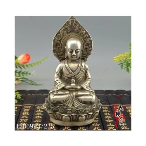 Archaize brass, silver plated ornaments, Tibetan king Bodhisattva, all the Buddhas and Buddha
