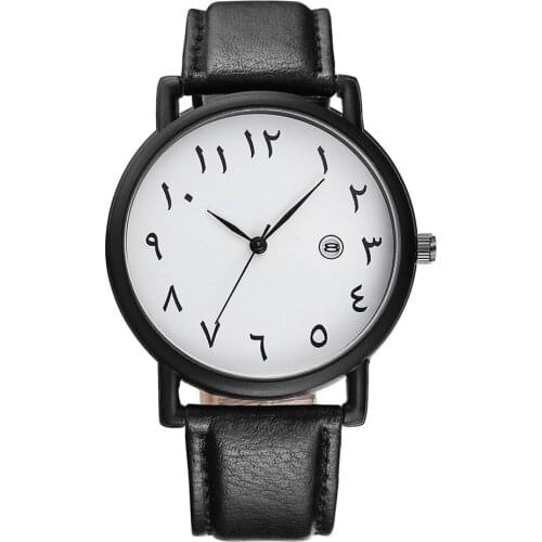 Mens Watches Nice Plush Brand Leather Wrist Watch for Men Arabic Numerals Date Casual Sport Quartz Wristwatch Relogio Masculino