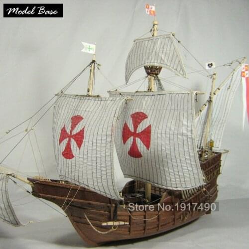 Wooden Ship Model Kits Train Hobby Model-Wood-Boats 3d Laser Cut Scale 1/50 Model-Ship-Assembly Diy Educational Santa Maria1492
