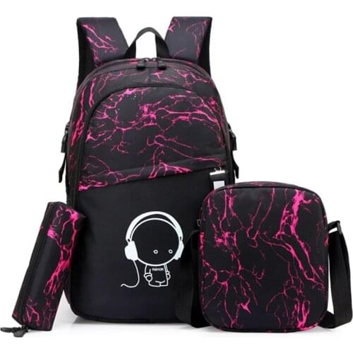 Kids Anime Backpack For Teenage Boys Waterproof Oxford Schoolbag Children Large Capacity Luminous Bagpack Fashion Girls Mochila