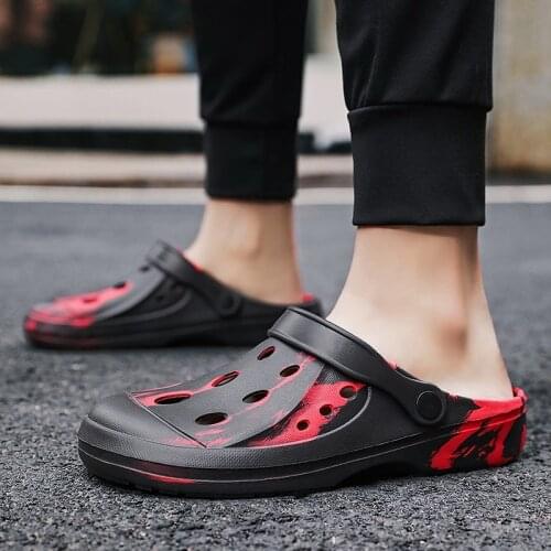 FIXSYS Summer Mens Clogs Lightweight Couple Garden Shoes Non-slip Beach Sandals Outdoor Hollow Slippers Casual Slides for Woman