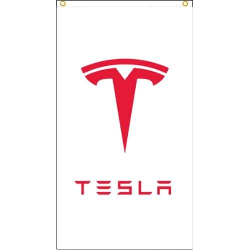 3X5 Ft Tesla Car Flag Polyester Printed Flags and Banners for Decor
