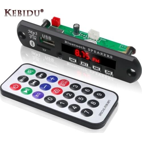 Kebidu Wireless Bluetooth MP3 Player Decoder Board WMA MP3 Card Reader Bluetooth Module Audio Car Accessories With FM Radio
