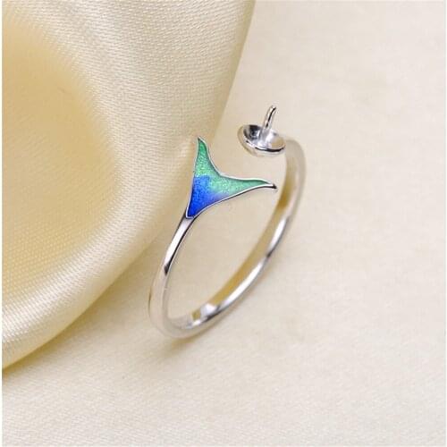 Ring Mount Pearl Accessories Adjustable Size 925 Sterling Silver Ring Jewelry DIY making No Pearl Free Shipping
