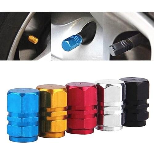 4Pcs Bicycle Air Valve Cap Tire Wheel Rims Stem Valve Dust Cover Bike Aluminum Theftproof Valve Stem Caps
