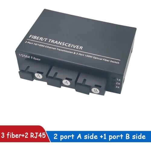 Ethernet switch Fiber Optical Media Converter Single Mode 2 RJ45 and 3 SC fiber Port 10/100M PCBA