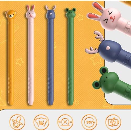 Colorful Soft Compatible Pencil Case Silicone Shockproof Cartoon Cute Animals Pencil Cover Case for Apple Pencil 1