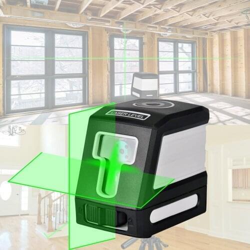 Laser Level Vertical & Horizontal Self-leveling Lasers Red/Green Beam Cross Line 150° Spread Cover Dustproof Waterproof Laser