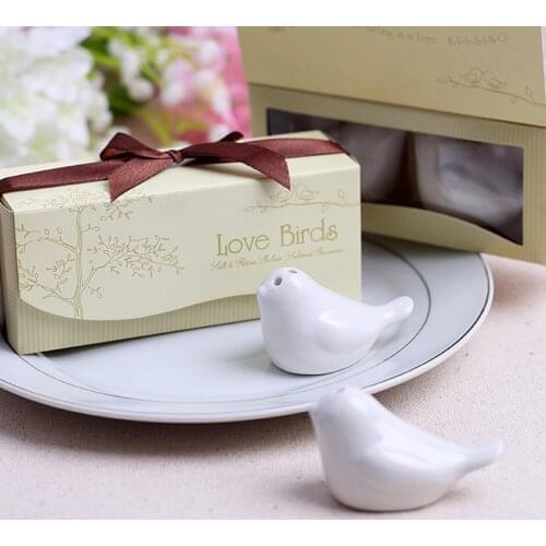 Love Bird Salt & Pepper Shaker Wedding Favors And Gifts For Guests Souvenirs Decoration Event & Party Kitchen Supplies New
