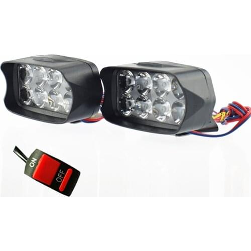 Motorcycle 6500K 8 LED Double Auxiliary Headlamp Spotlight - Waterproof, 12V