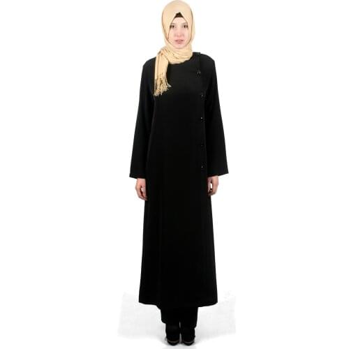 Muslim Fashion Abaya Buttoned on the Side Tied Soft Ladies Turkey Luxury Ferace Arab Turkey Women High Quality Elegant Reis
