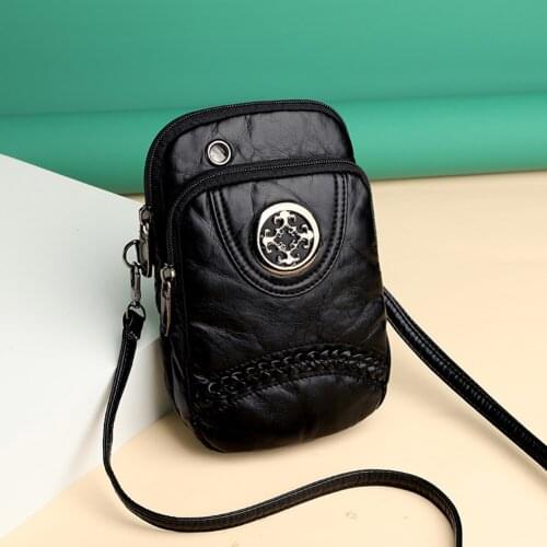 Soft PU Crossbody Bags Women Phone Wallet Purses Zipper Shoulder Handbags Women Crossbody Mobile Phone Pouch