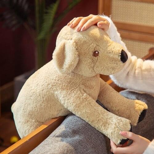 New Lovely Dog Plush Toy Real Life Labrador Puppy Soft Doll Stuffed Life Animal Lying Dog Pillow Kids Toys Birthday Gift