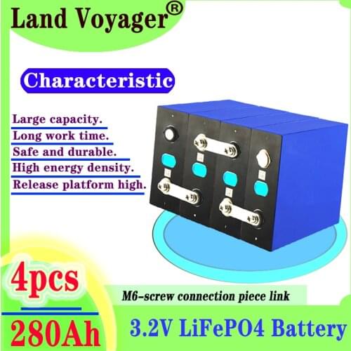 Land Voyager brand new 4pcs 3.2v280ah lifepo4 rechargeable battery lithium iron phosphate solar battery 12v 24v non-200ah EU AAA