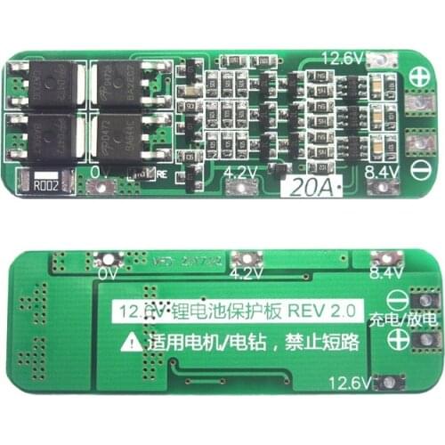 New Arrival 3S 20A Li-ion Lithium Battery 18650 Charger PCB BMS Protection Board 12.6V Cell 64x20x3.4mm Module