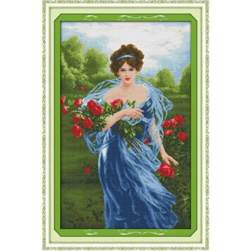 Charming Roses Portrait Needlework,Cross stitch,Sets Embroidery kits,Printed Patterns Counted Cross-Stitching,DIY Handmade