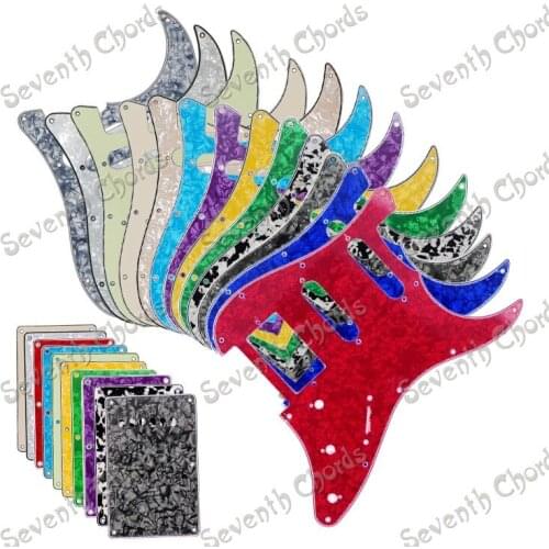 Multicolor SSH 3 Ply 11 Holes Guitar Pickguard & 6 Hole Guitar Backplate Back Plate Tremolo Cover for ST FD Electric Guitar XX21