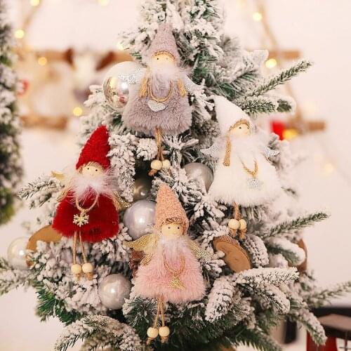 Christmas Plush Doll Angel Dolls Ornaments Toy Door Tree Pendant Hanging Kids Gift For Home New Year Christmas Party Decoration