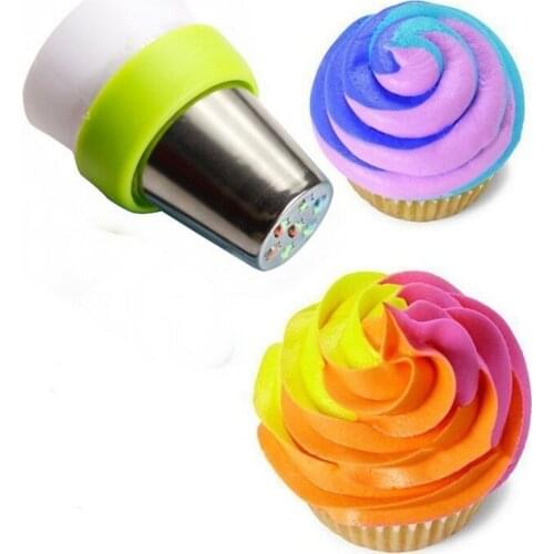 Russian Icing Piping Nozzles Tips Cream Pastry Bag Tricolor Converter Adapter Fondant Cake Decorating Tools Baking Pastry Tools