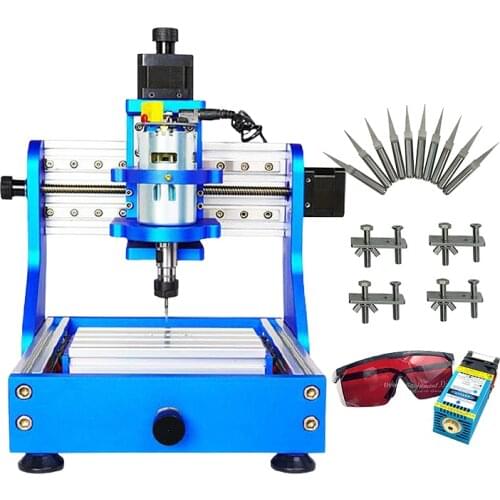 Assembled square rail diy mini CNC 1310 PRO 2 in 1 15w cnc router desktop wood metal engraving Milling Machine laser machine