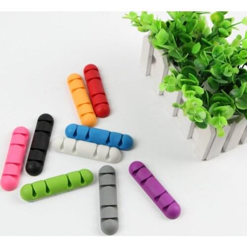 Silicon Caldecott Cable clip Cable Winder Earphone Cable Organizer Wire Storage Charger Cable Holder Clips for MP3 MP4