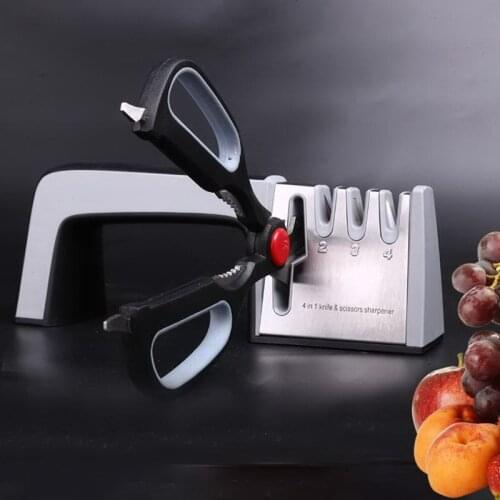 Knife Sharpener Professional 4 in 1 Whetstone Sharpening Stone Steel Blades Pocket Knife Diamond Coated Kitchen Tools Gadgets