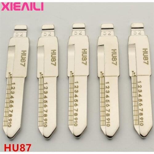 XIEAILI 20Pcs NO.52 HU87 Engraved Line Key Blade Scale Shearing Teeth Uncut Key Blade For Suzuki SX4/Alto S608