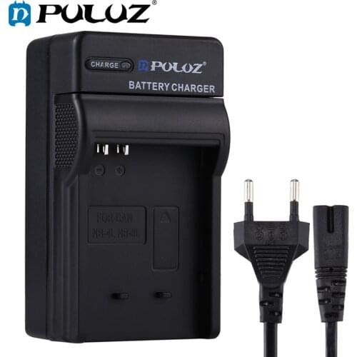 PULUZ EU Plug Battery Charger with Cable for Canon NB-4L / NB-8L Battery