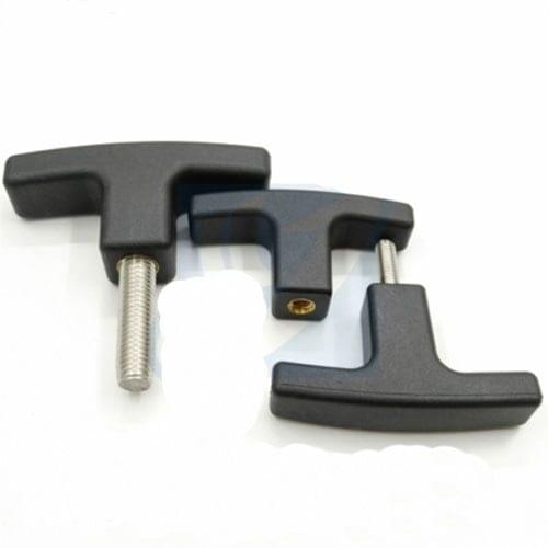 1pcs M10 T-grip nylon One-shaped handle plastic Hand screw Mechanical handles 304 stainless steel 15mm-100mm Length
