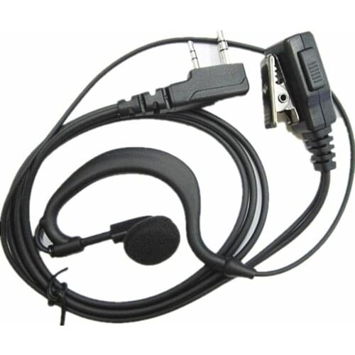 10pc G Shape Earhook Earpiece Headset PTT Mic For 2 pin Kenwood Radio Baofeng UV5R UVB5 UVB6 UV5RA UV5RC BF-480 BF-888S