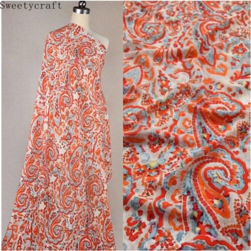 Abstract Ink Printed Imitation Velvet Chiffon Fabric DIY Sewing Summer Spring Baby Dress Cheongsam Cloth Single Layer Impervious