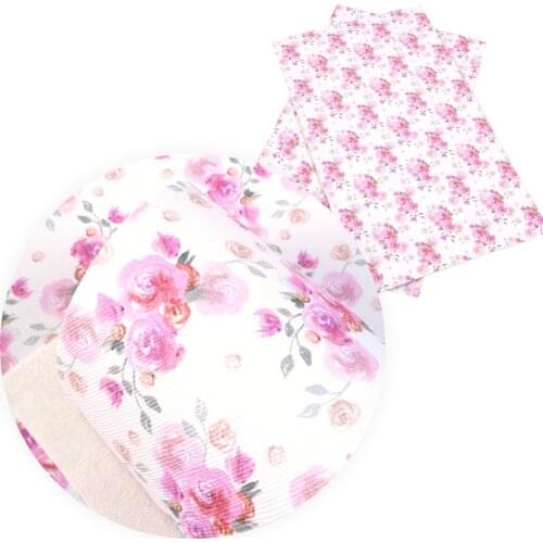 David accessories 20*33cm Flower Fruit Lychee Synthetic Leather Fabric DIY Bow Sewing Materials Faux Leather Sheets,1Yc10485