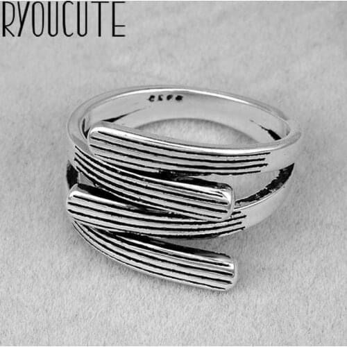 Bijoux 2020 Simple Style Silver Color Geometric Irregular Rings For Women Gifts Large Adjustable Finger Rings