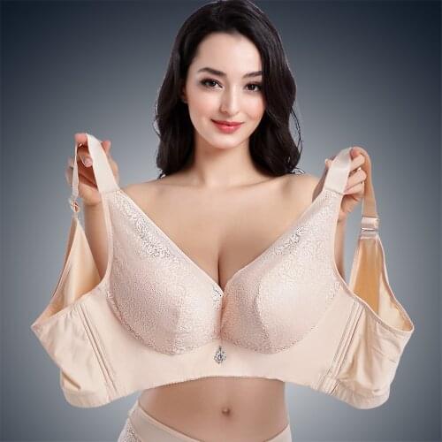 Anti-sagging No Rims Sexy Lace Women Bra thin Brassiere Lingerie Plus Size 120 52DE full Cup Bras For Women