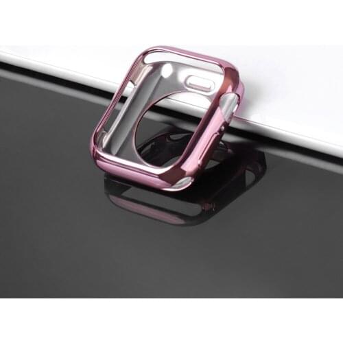 Watch case ultra-thin plated watch case for Apple 4 3 2 1 42MM 38MM soft transparent TPU cover for iWatch 5 44MM 40MMaccessories