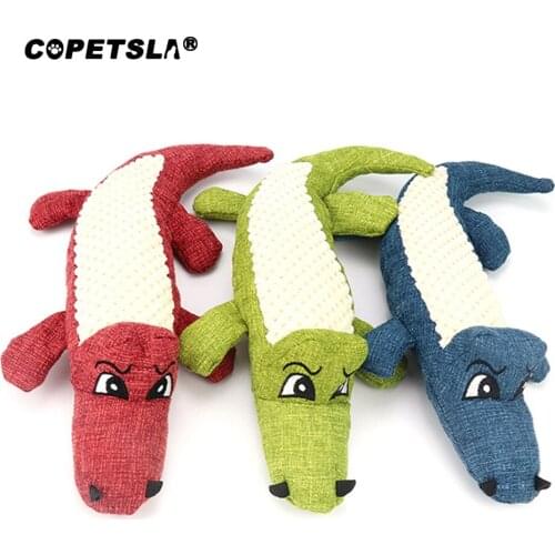 Copetsla 2021 New Pet Dog Toy Linen Plush Animal Toy Dog Chew Squeaky Noise Cleaning Teeth Toy Chew Training Supplies