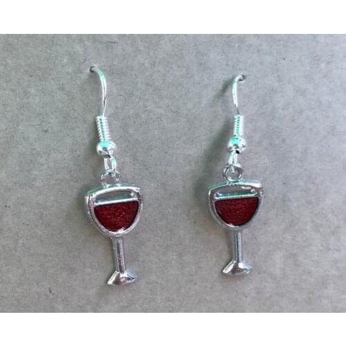 DIY Simulation Wine Bottle Dangle Earrings Red Wine Bottle And Wine Glass Gifts For Friend Simple Jewelry Wholesale