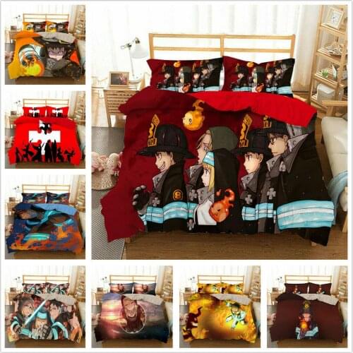 Fire Force Home Textile Pillow Case 3D Bed Linen Duvet Covers Comforter Bedding Sets Bed Set Home Decor Bedding