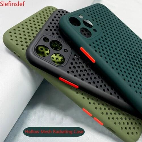 Heat Dissipation Breathable Cooling Phone Case For iPhone 11 11Pro Max XR XS Max X 8 7 6 6S Plus 11Pro Soft TPU Plain Color Case