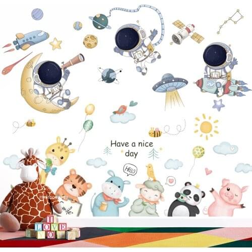 Space Travel DIY Wall Stickers for Kids rooms Nursery Bedroom Wall Decor Vinyl PVC Wall Decals Art Murals for Home Decoration