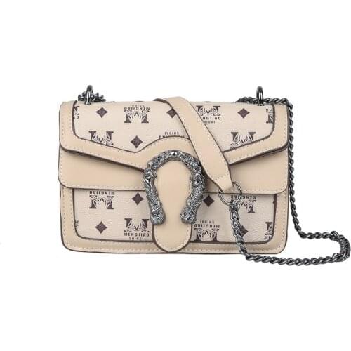 European style retro fashion lady square bag 2021 new high quality matte PU leather lady handbag chain shoulder messenger bag