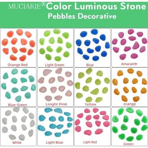 MUCIAKIE 50-500PCS Garden Decor Luminous Stones Glow In Dark Decrative Pebles Oudoor Walkways Garden Path Patio Lwn Garden Patio
