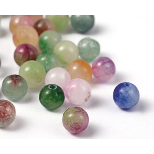 New 6mm Transparent Two-Color Stone Beads Bracelet Accessories DIY round Beads Beaded Jewelry Accessories charm bracelet
